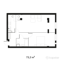 ЖК Oslo Residence — 2-ком 73.3 м² (от 51,310,000 тг)