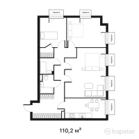 ЖК Oslo Residence — 4-ком 110.2 м² (от 77,140,000 тг)