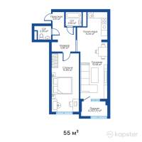 ЖК Parasat — 2-ком 55 м² (от 29,700,000 тг)