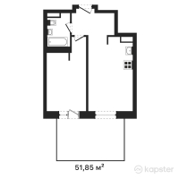 ЖК Наследие — 2-ком 51.9 м² (от 39,406,000 тг)