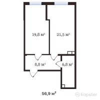 ЖК Buta Legend — 1-ком 56.9 м² (от 22,191,000 тг)