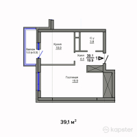 ЖК Атамари — 1-ком 39,1 м² (null)