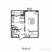 ЖК Багыстан — 1-ком 35.6 м² (от 11,404,800 тг)