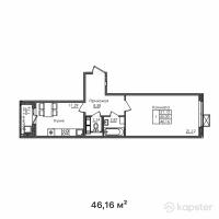 ЖК Багыстан — 1-ком 46.2 м² (от 14,771,200 тг)