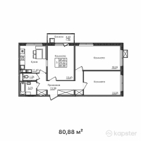 ЖК Багыстан — 3-ком 80.9 м² (от 25,881,600 тг)