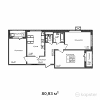 ЖК Багыстан — 3-ком 80.9 м² (от 25,897,600 тг)