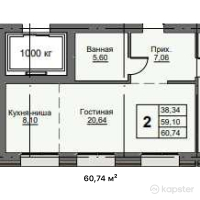 ЖК Apartex Burabay — 2-ком 60.7 м² (от 16,096,100 тг)