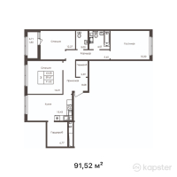 ЖК Grand Victoria 2 — 3-ком 91.5 м² (от 38,438,400 тг)