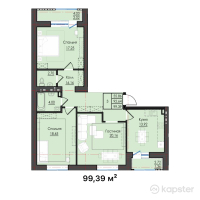 ЖК Esil City — 3-ком 99.4 м² (от 37,768,200 тг)