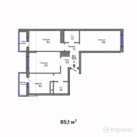 ЖК Атамари — 3-ком 85,1 м² (null)