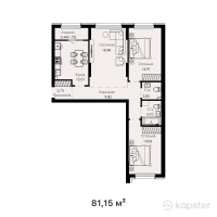 ЖК Everest Boulevard — 3-ком 81.2 м² (от 32,460,000 тг)