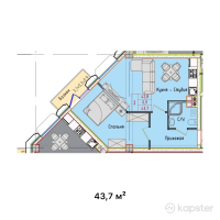 ЖК Autograph — 2-ком 43.7 м² (от 85,215,000 тг)