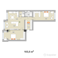 ЖК Qarasai Park — 3-ком 103.5 м² (от 72,450,000 тг)