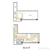 ЖК Тау Шатыр — 2-ком 52.4 м² (от 57,640,000 тг)