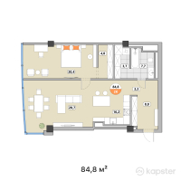 ЖК Тау Шатыр — 2-ком 84.8 м² (от 93,280,000 тг)