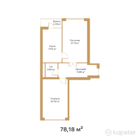 ЖК Ай-Барыс — 2-ком 78.2 м² (от 25,963,000 тг)