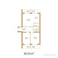 ЖК Ай-Барыс — 3-ком 82.2 м² (от 28,780,500 тг)