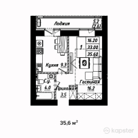 ЖК Рио Де Жанейро — 1-ком 35.6 м² (от 11,036,000 тг)