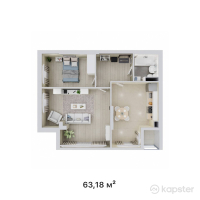 ЖК Elet — 2-ком 63.2 м² (от 42,962,400 тг)