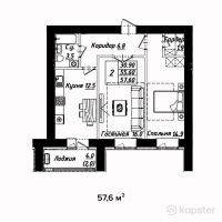 ЖК Рио Де Жанейро — 2-ком 57.6 м² (от 17,856,000 тг)