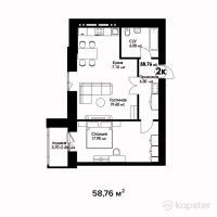 ЖК Рио Де Жанейро — 2-ком 58.8 м² (от 18,215,600 тг)