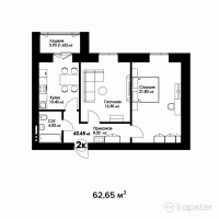 ЖК Рио Де Жанейро — 2-ком 62.7 м² (от 19,421,500 тг)