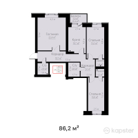 ЖК Tabigat — 3-ком 86.2 м² (от 22,412,000 тг)