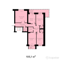 ЖК Tabigat — 4-ком 105.1 м² (от 27,326,000 тг)