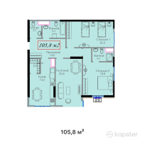 ЖК Elif Garden — 4-ком 105.8 м² (от 78,292,000 тг)