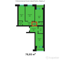 ЖК Atamura — 3-ком 78.7 м² (от 20,449,000 тг)