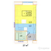 ЖК Oner — 1-ком 27 м² (от 8,640,000 тг)