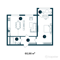 ЖК Exclusive Prime — 2-ком 61 м² (от 40,246,800 тг)