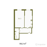 ЖК Buta Fenomen — 2-ком 56.3 м² (от 27,305,500 тг)