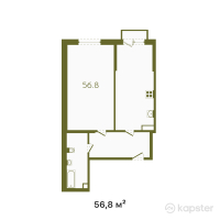 ЖК Buta Fenomen — 2-ком 56.8 м² (от 27,548,000 тг)