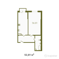 ЖК Buta Fenomen — 2-ком 56.8 м² (от 27,552,850 тг)