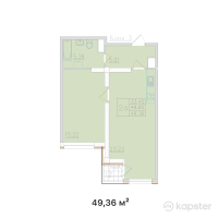 ЖК Millennium Park — 2-ком 49.4 м² (от 31,590,400 тг)