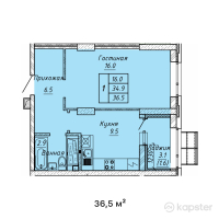 ЖК ATAMURA — 1-ком 36.5 м² (от 12,775,000 тг)