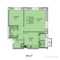 ЖК ATAMURA — 2-ком 56 м² (от 19,600,000 тг)