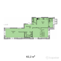 ЖК ATAMURA — 2-ком 62.2 м² (от 21,770,000 тг)