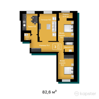 ЖК Inju City — 3-ком 82.6 м² (от 31,801,000 тг)