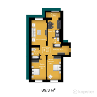 ЖК Inju City — 3-ком 89.3 м² (от 34,380,500 тг)