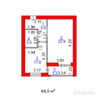 ЖК Brown Stone — 1-ком 48.5 м² (от 15,520,000 тг)