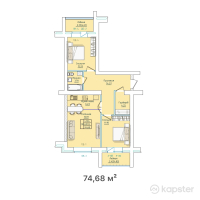 ЖК Алтын — 3-ком 74.7 м² (от 20,910,400 тг)