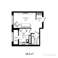 ЖК Mangilik — 1-ком 36.8 м² (от 26,680,000 тг)