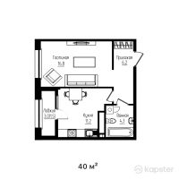 ЖК Mangilik — 1-ком 40 м² (от 27,600,000 тг)