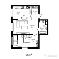 ЖК Mangilik — 2-ком 65 м² (от 42,900,000 тг)