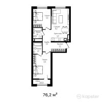 ЖК Mangilik — 2-ком 76.2 м² (от 45,720,000 тг)