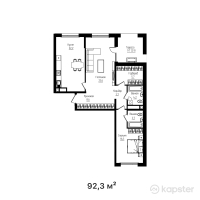 ЖК Mangilik — 3-ком 92.3 м² (от 50,765,000 тг)