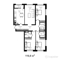 ЖК Mangilik — 4-ком 119.8 м² (от 78,469,000 тг)