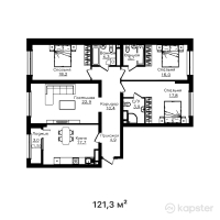 ЖК Mangilik — 4-ком 121.3 м² (от 80,664,500 тг)